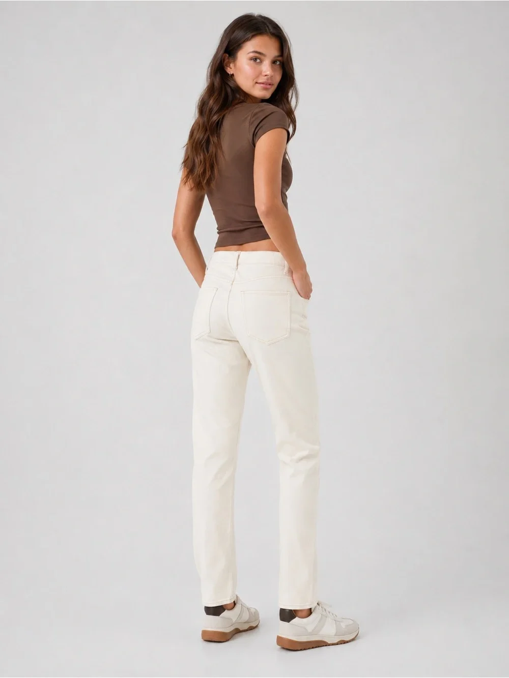 GAP Kids Ivory Ecru Stretch Slim Jeans Girls Size 16 Regular Adjustable Waist
